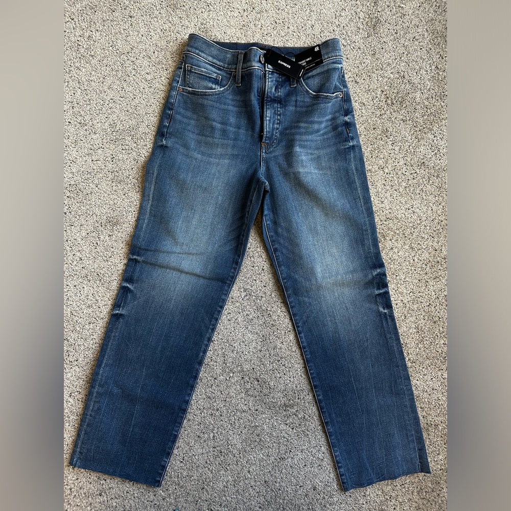 Express High Rise Straight Ankle Jeans
